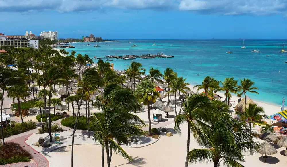 high-rise hotels on Palm Beach in Aruba