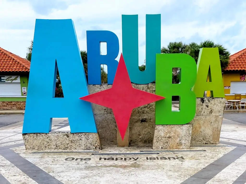 colorful Aruba sign