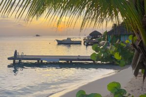 sunset at Flying Fishbone Restaurant in Aruba